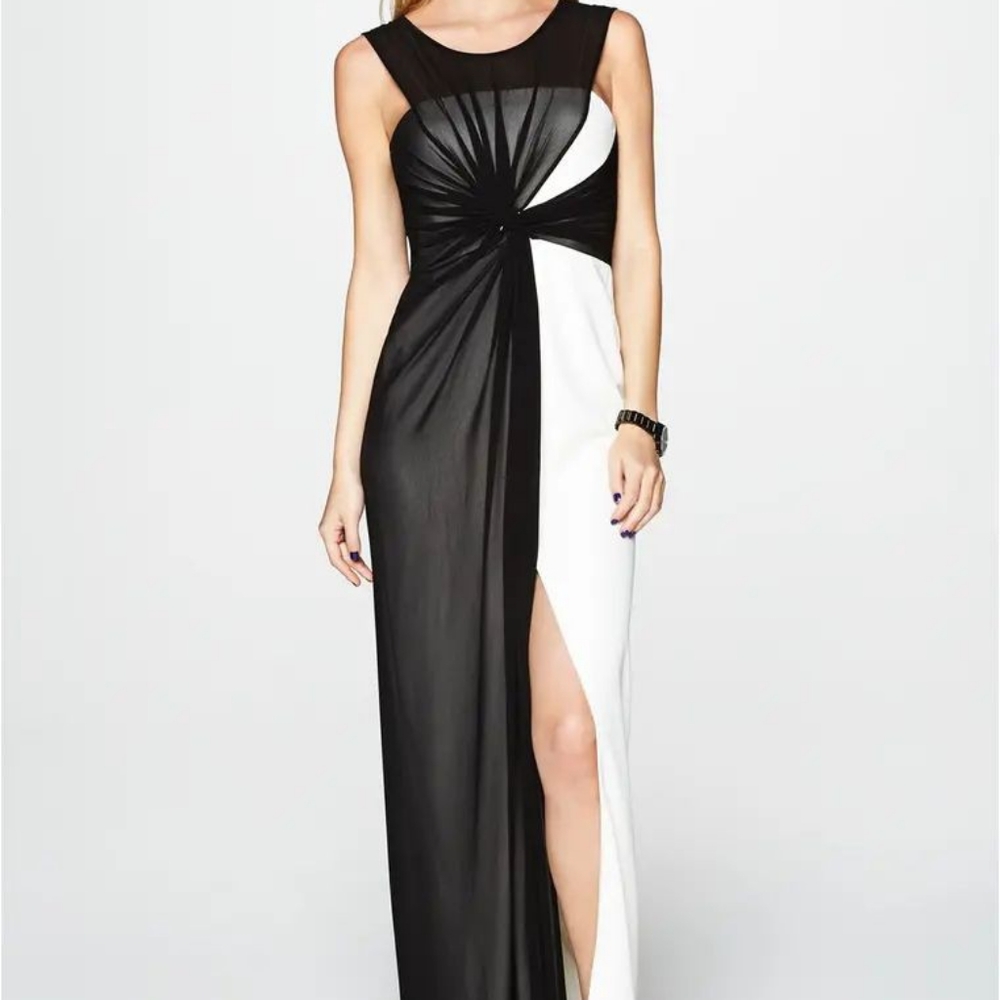 BCBGMaxAzria Ninah Black and White Gown